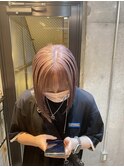 ピンクベージュ/ダブルカラー/ケアブリーチ/髪質改善/原宿