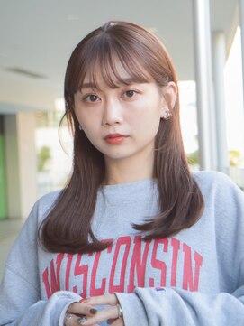 ガーデンヨコハマエスト(GARDEN YOKOHAMA est) ミディアムストレート似合わせカットイメチェン　レッドブラウン