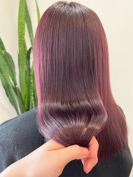 アローズ 荒尾店(arose) 20代30代ブリーチなし大人可愛いゆるふわラベンダーピンクカラー