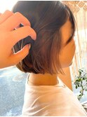 切りっぱなしボブ×イヤリングカラー