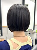 新宿 ボブ ミニボブ 切りっぱなしボブ 前下がりボブ 縮毛矯正