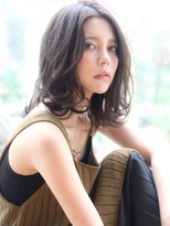 似合わせカットメルティカラーフェミニンウェーブミディアムボブ