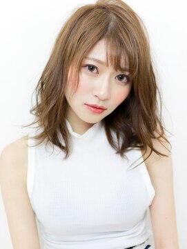 ラフィス ヘアー エラン 東尾道店(La fith hair elan) 【La fith】 フェミニンミディ×カーキアッシュ