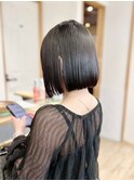 小顔タッセルボブ×ぱつっとボブ[美髪/縮毛矯正/丸型卵型]