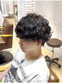 波巻きパーマ