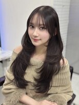ロムーク 表参道(LOMKH) ロングレイヤーカット顔周りシールエクステ秋ヘーゼルグレージュ