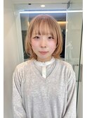 くびれボブ/ミルクティー/顔まわりレイヤー