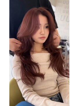 ユー(juu.) 【juu./星ヶ丘】ダブルカラー/ボルドーブラウン/レイヤーカット