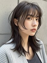 エイチ ウルフカット 大阪梅田(811)&nbsp;50代ハンサムショートショートバレイヤージュクラゲヘアパーマ