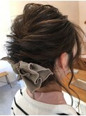 大きめリボンのヘアアレンジ