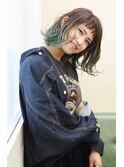 インナーカラーターコイズボブ 外ハネ☆