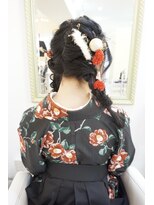 ヘアアンドメイクジップ恵比寿 (Hair＆Make ZIP)&nbsp;ツイン編み下げ　ヘアセット