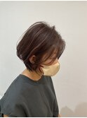 ひし形ボブにハイライトカラー
