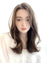 ロングレイヤーグレージュカラー透明感ベージュ20代30代40代銀座