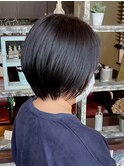 大人可愛い30代40代丸みショートボブ