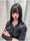 韓国風ハイレイヤーカット×ダークグレーカラー◎