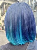 ネイビーブルー　インナーターコイズ