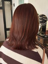 アンプラグド(unplugged)&nbsp;ブリーチなしオレンジブラウンの外ハネミディアム