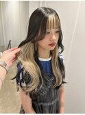 大人ガーリー/インナーカラー/ハイトーンカラー/くびれヘア