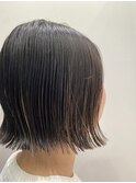 オシャレハイライト切りっぱなしボブ
