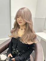 アニュー(A'nyu)&nbsp;ミルクティーベージュケアブリーチルーツカラーエンドカラー