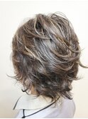 シャギー×クリープパーマ×ハイライト/30代40代50代60代