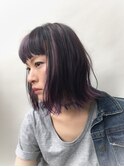 【アクセントインナーパープル】 外ハネボブ 【下高井戸】