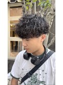 メンズパーマ　波巻きスパイラル　