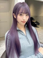 ロンド レア 天神大名店(Lond Le’a)&nbsp;ホワイトブロンド/外ハネボブ/美髪/ワイドバング/ブルーブラック