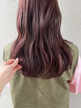 アチーブティルスマートサロン 豊川末広通店(achieve till Smart Salon) 大人可愛いピンクブラウンブリーチなしカラーゆるふわロングヘア