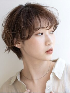 ヘアメイク アージュ 大野城 下大利店(HAIR MAKE age) ショートマッシュ　ニュアンスパーマ　ナチュラルブラウン