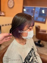 チェリーコーク(HAIR CHERRY COKE) ボブスタイルとインナーラベンダー