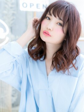 カバーヘア 上尾西口店(COVER HAIR) くせ毛風透け感アッシュピンクくびれミディg上尾20代30代40代