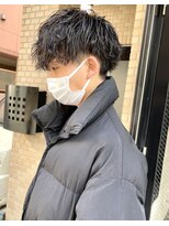 ハグ 横浜(HUG)&nbsp;波巻きツイストスパイラルパーマ　刈り上げマッシュ