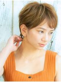 ミニボブ/タッセルボブ/韓国レイヤー/顔周り/グレージュ