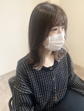 ナンバー(number+) 20代30代40代大人可愛いイヤリングカラー立体感ロブヘアー