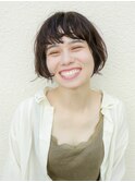 20代30代40代　ショートボブ　マッシュ　チョコレートブラウン