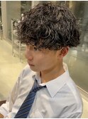 波巻きパーマツイストスパイラルパーママッシュメンズパーマ