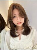 20代30代40代グレージュフェイスレイヤー_レイヤーロング