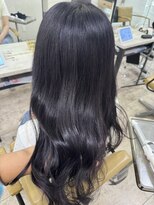 アジールヘア 所沢プロペ通り店(agir hair)&nbsp;ダークブルーラベンダー顔周り小顔カットワンレン所沢練馬韓国