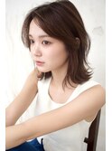 韓国風/外ハネミディアム/軽め前髪/北千住