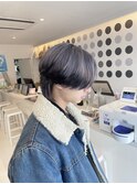 【メンズ】センターパートウルフ×エンドカラー