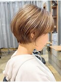 ショートボブ似合わせカットメルティカラー簡単スタイリング