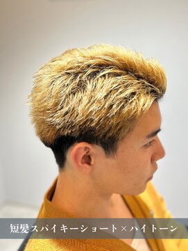 アヤジンビオス店(Ayajn bios) スパイキーショート+ハイトーンカラー
