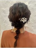 【編み下ろしヘアアレンジ】ヘアセット/イノアカラー/黒染め/眉