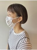 20代30代ミニボブココアブラウン小顔美肌ストレート丸み