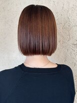 プリモ ココ 鍋島店(Primo coco.)&nbsp;ボブ ブランベージュ 切りっぱなしボブ ストレート 縮毛矯正