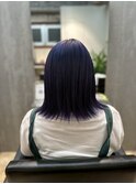 ミルクティーブロンド/ダークブルー/デジタルパーマ/日野
