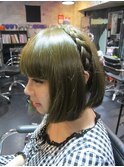 マッドベージュ★自分でできる編み込みを考えたスタイル