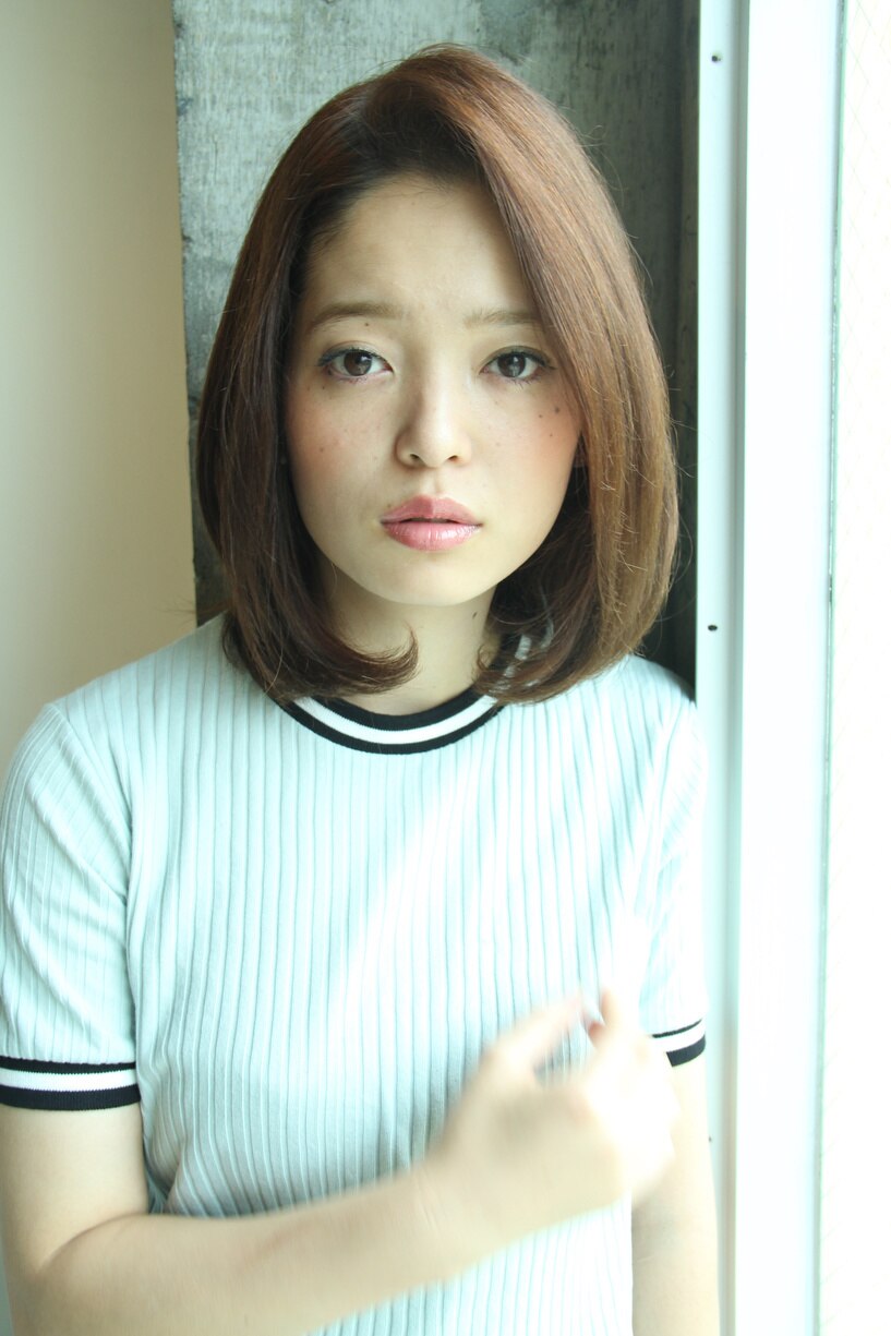 前髪長めのワンカールロブ、スタイル：L026648422｜ノックス NOCKS